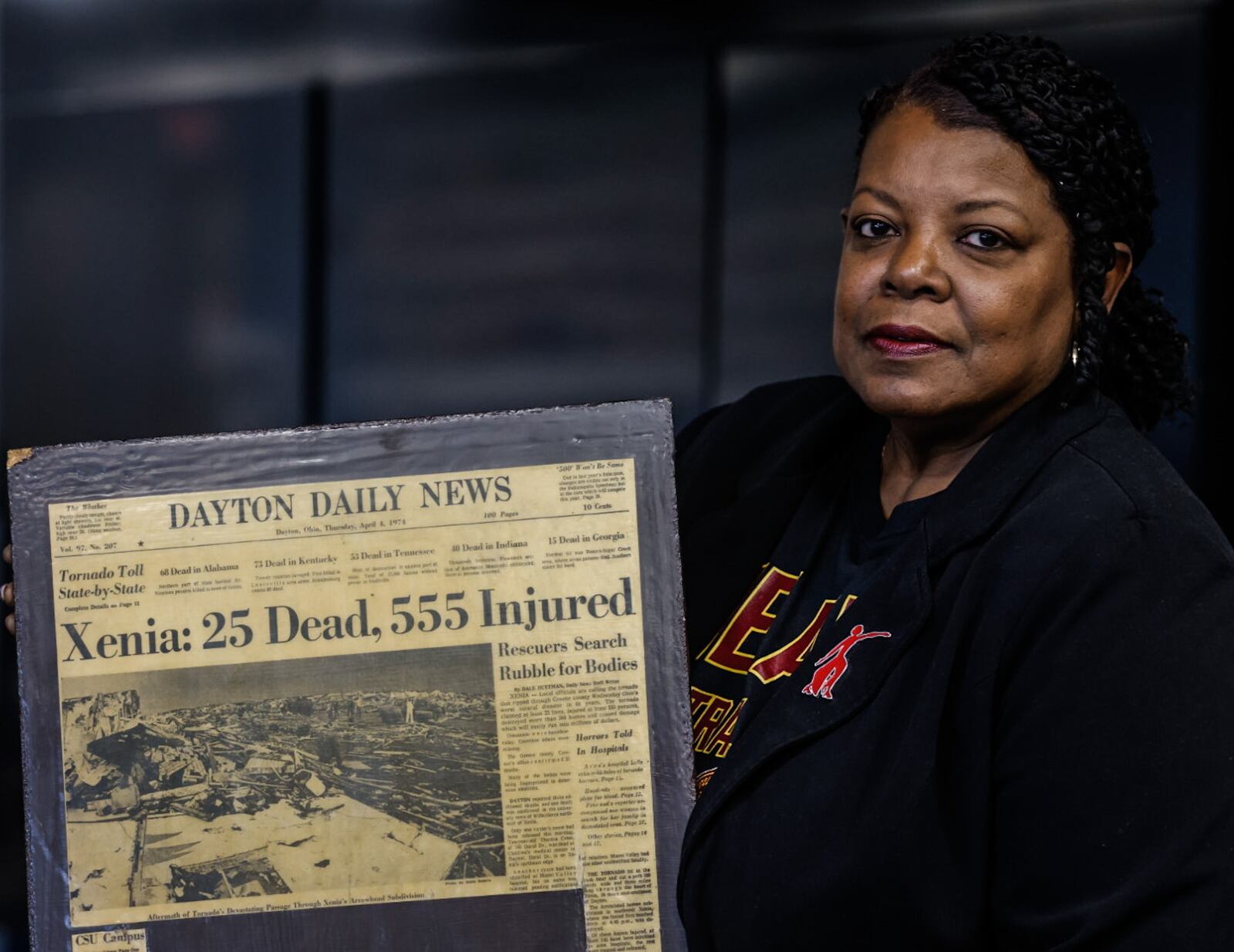 Lesa Taylor DeVond was in 10th grade at Xenia High School and watched the April 3, 1974 tornado devastate the town. JIM NOELKER/STAFF