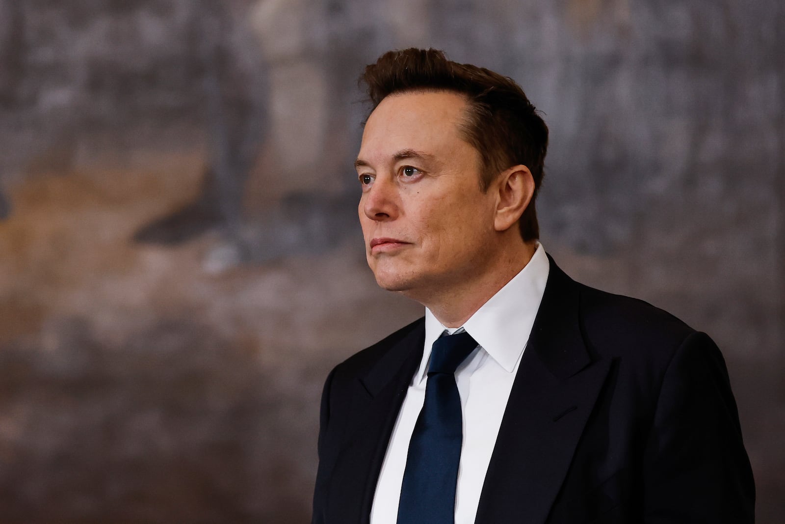 Elon Musk arrives before the 60th Presidential Inauguration in the Rotunda of the U.S. Capitol in Washington, Monday, Jan. 20, 2025. (Chip Somodevilla/Pool Photo via AP)