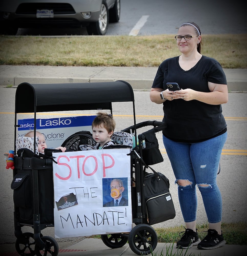 PHOTOS: COVID vaccine protest at Kettering Health