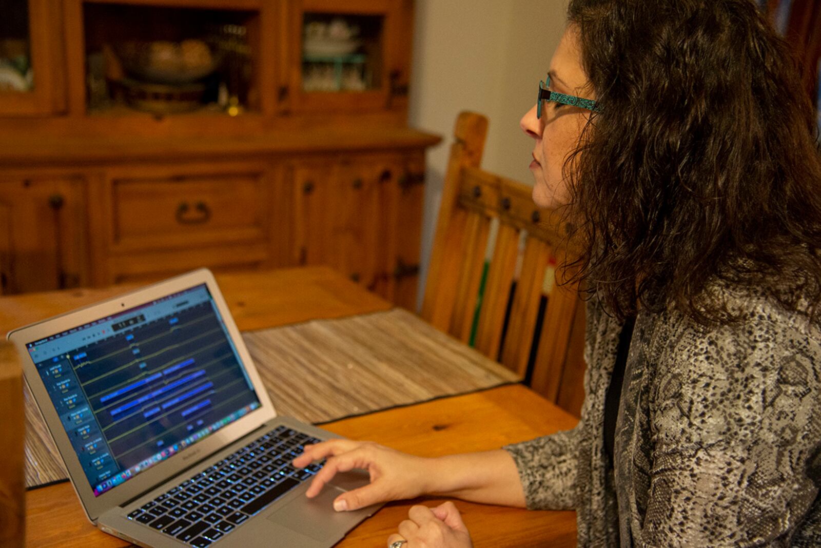 Lily Rose uses software to create her music at the family home in Beavercreek on Oct. 21. Her lyrics feature heavy themes about mental health, creativity, finding yourself and your own voice, and gratitude for past experiences. U.S. AIR FORCE PHOTO/SENIOR AIRMAN JACK GARDNER