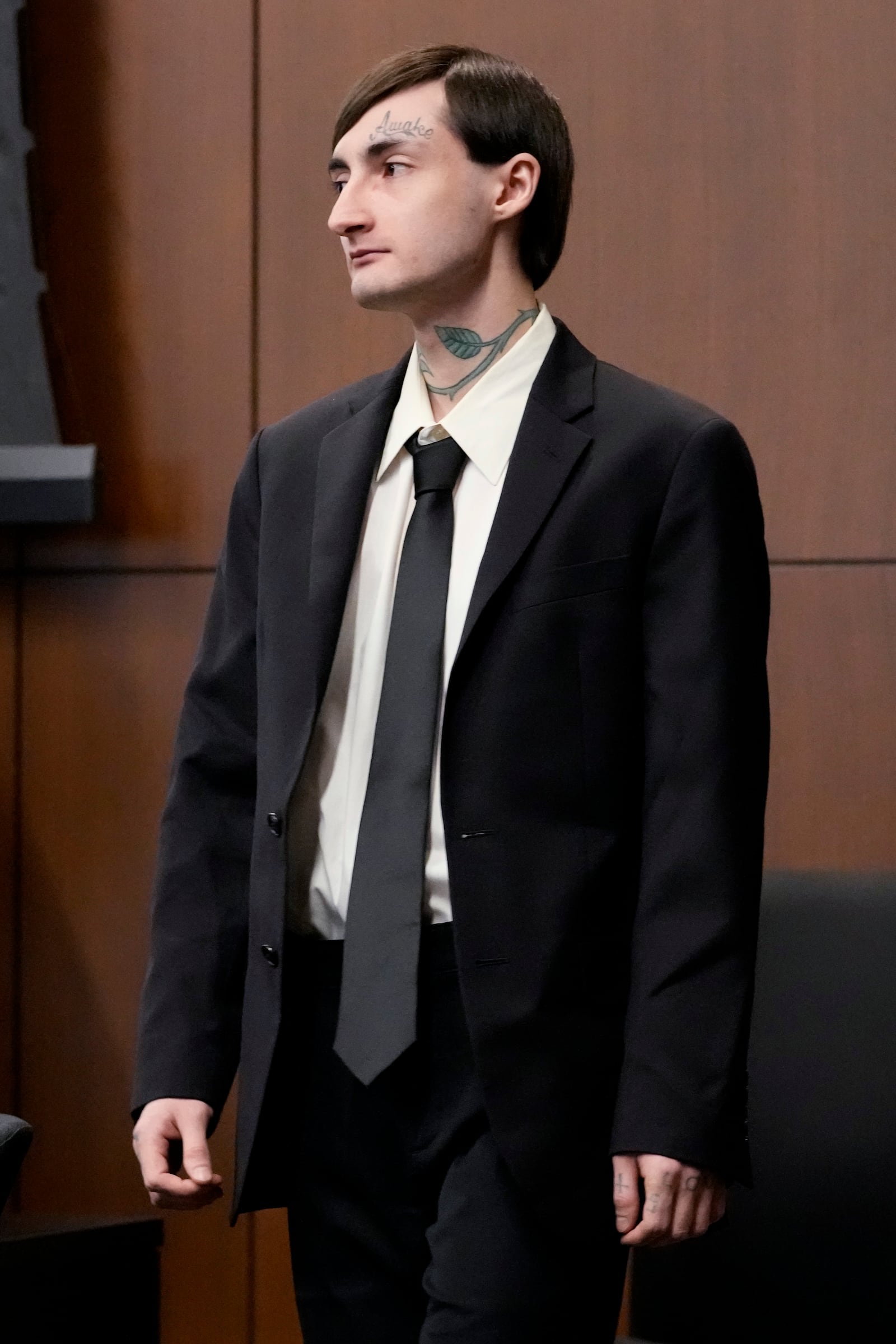 Robert E. Crimo III arrives for his trial in Judge Victoria A. Rossetti's courtroom in Waukegan, Ill., Monday, March 3, 2025. (AP Photo/Nam Y. Huh, Pool)