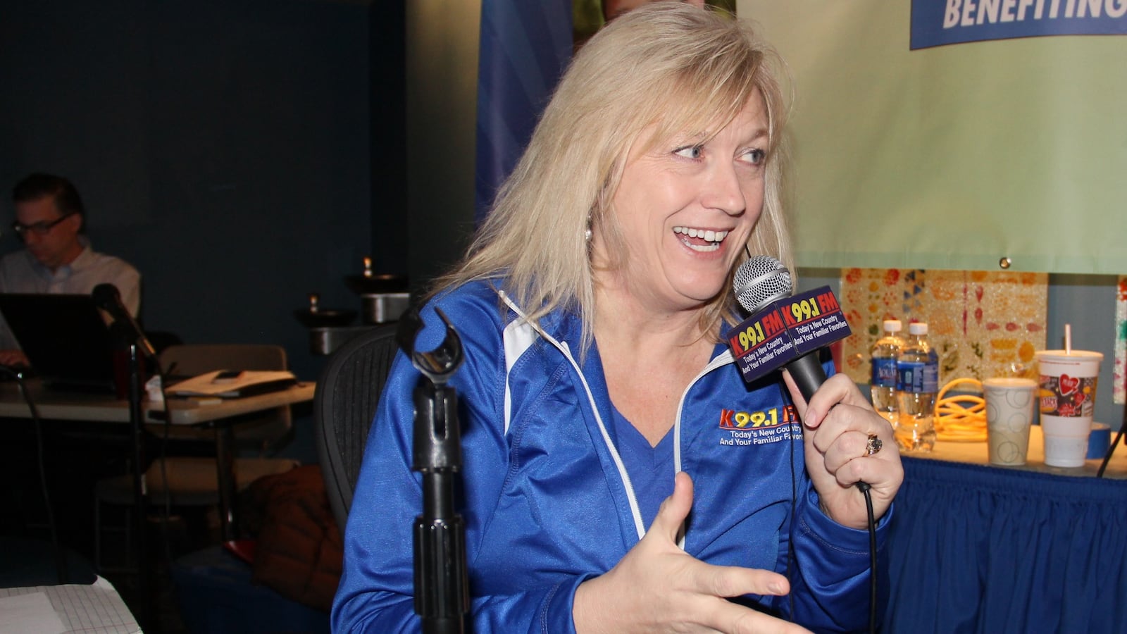 Nancy Wilson of K99.1 FM answers phones during a past Cares for Kids Radiothon benefiting Dayton Children's Hospital.  Bob Garlock / Staff