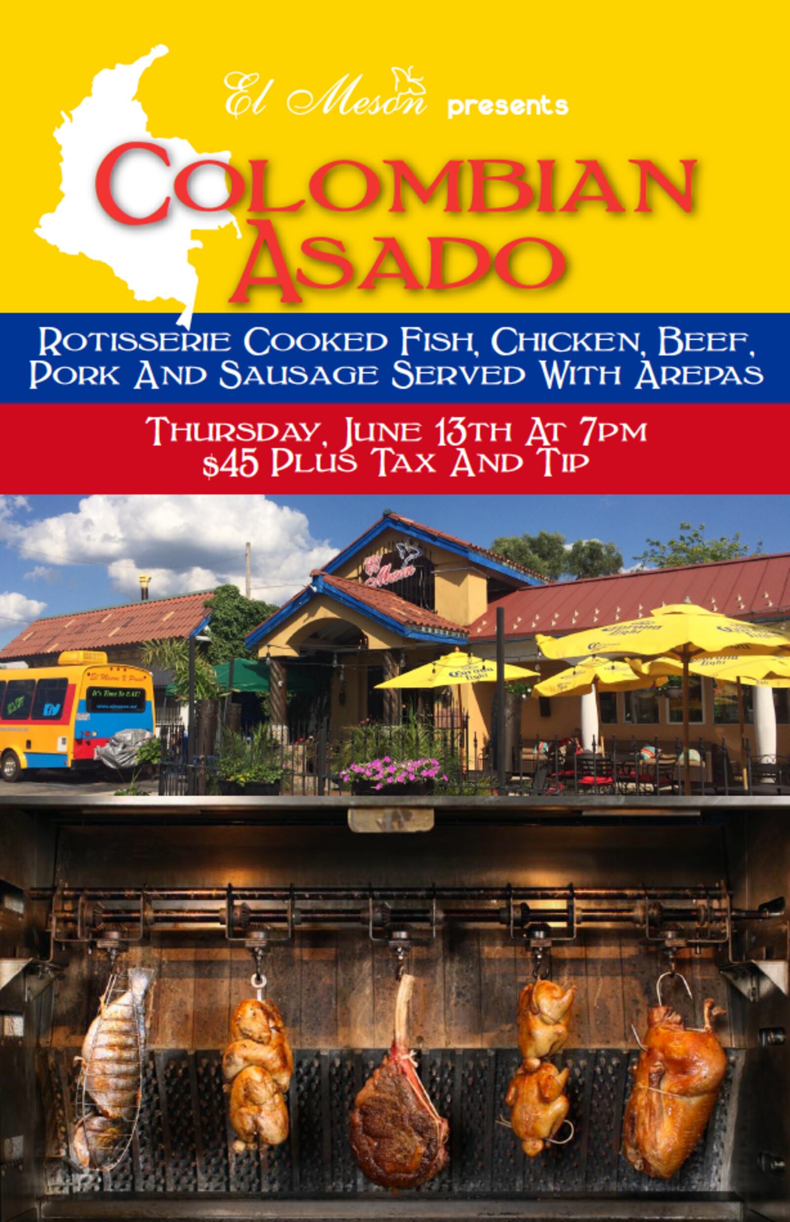 A South American Culinary Tradition, El Meson will host Colombian Asado Grill on Thursday, June 13. CONTRIBUTED