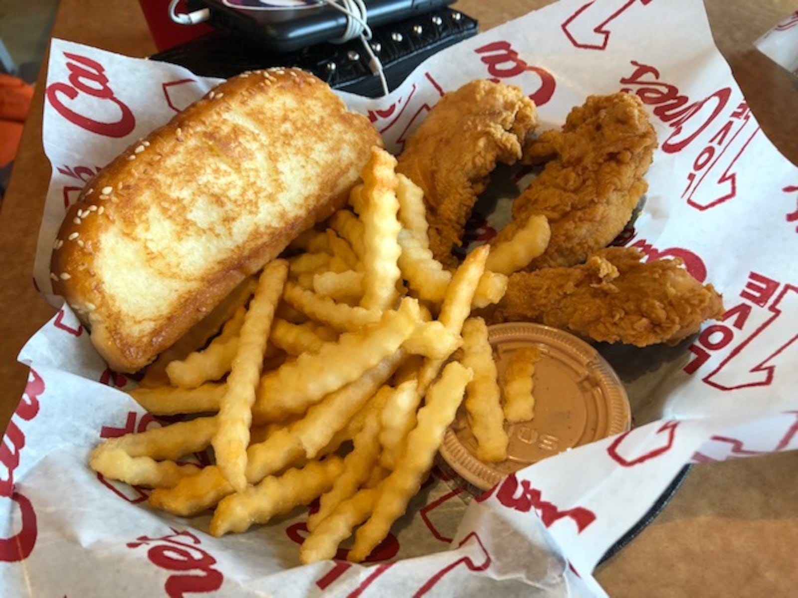 Raising Cane’s Chicken Fingers, the Louisiana-based restaurant company, opened its first location in Beavercreek at 4384 Indian Ripple Road on Tuesday, Oct. 30 2018. MARK FISHER / STAFF PHOTO