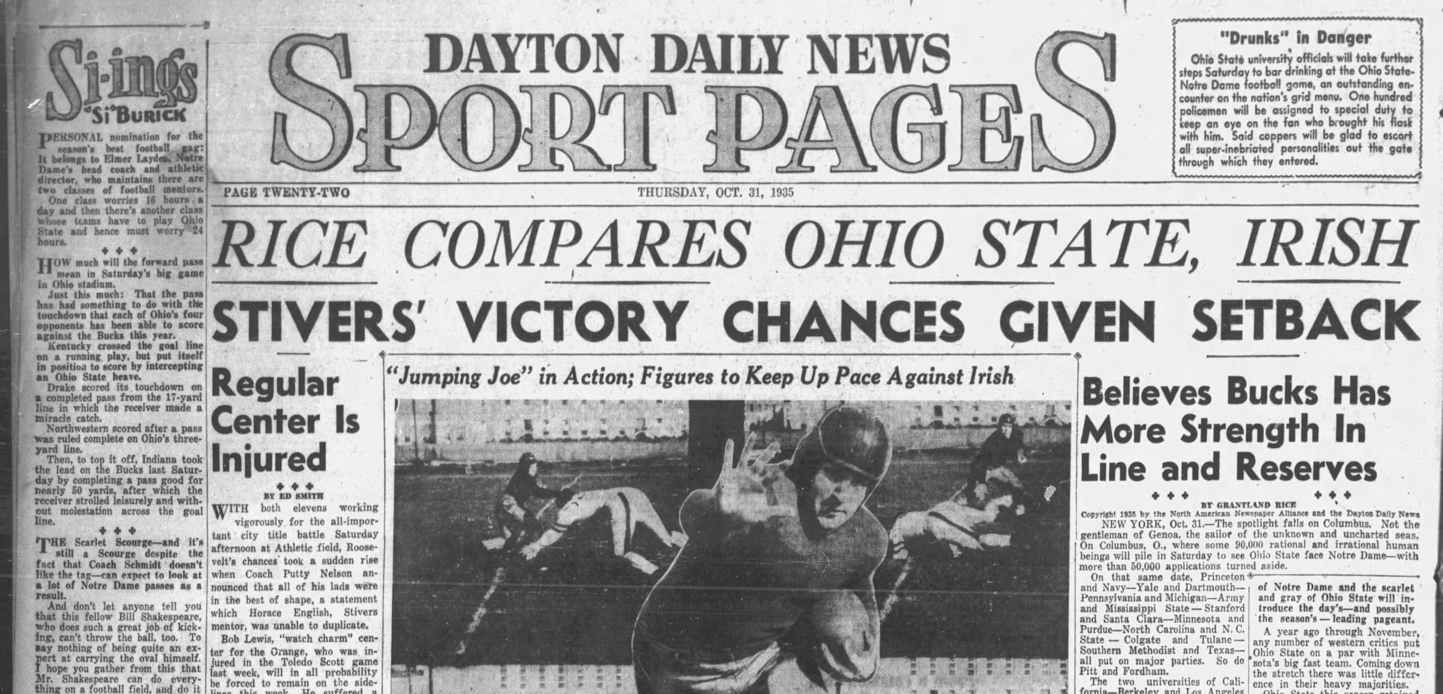 Ohio State-Notre Dame Dayton Daily News archive