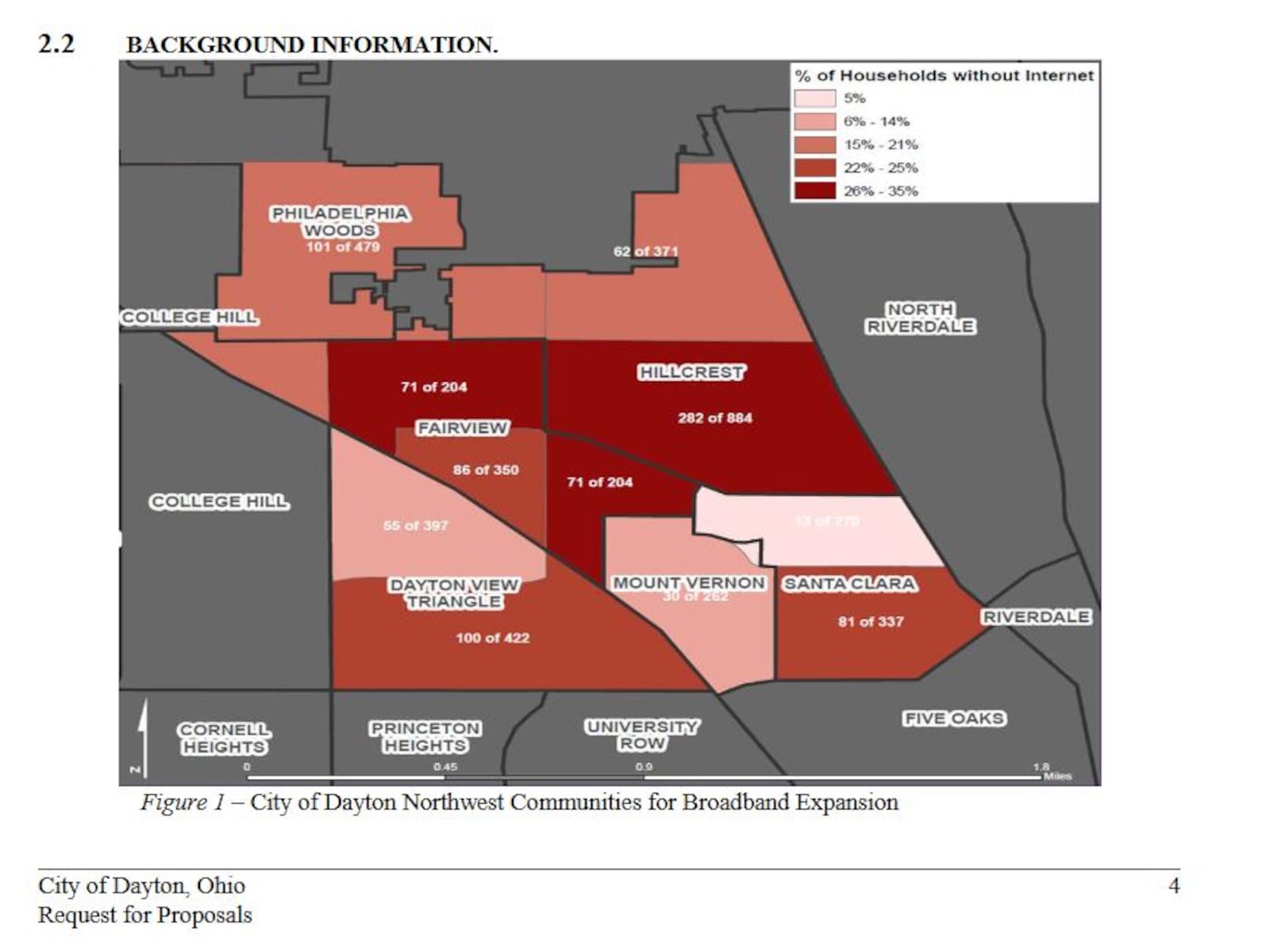 Map showing number of homes without internet access. CONTRIBUTED