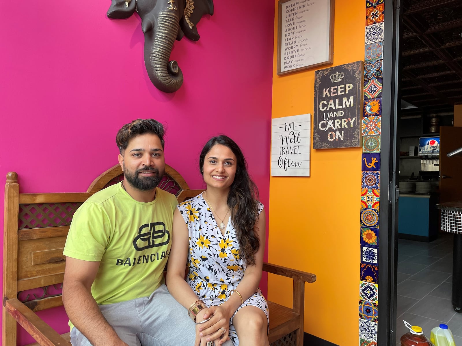 Jay and Deepika Singh, manage Gulzar’s Indian Cuisine located at 217 N. Patterson Blvd.