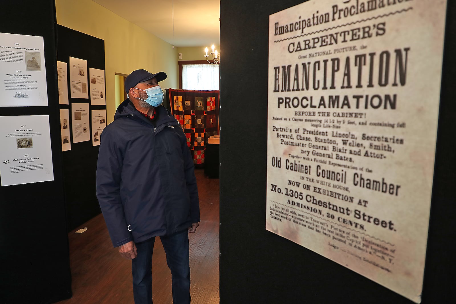 Dale Henry, president of the Gammon House, talks about the important role African American residents played in the history of Springfield during a recent visit the the Gammon House, a stop on the Underground Railroad. BILL LACKEY/STAFF