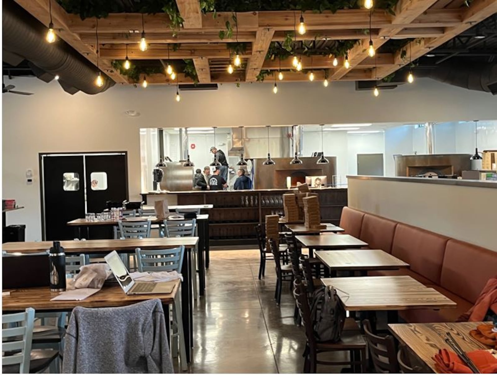 A view of a section of the dining area at the new Catch-A-Fire location in the 511 North Broadway development in Lebanon. The new restaurant opens to the public on Oct. 26, 2022.  ED RICHTER/STAFF