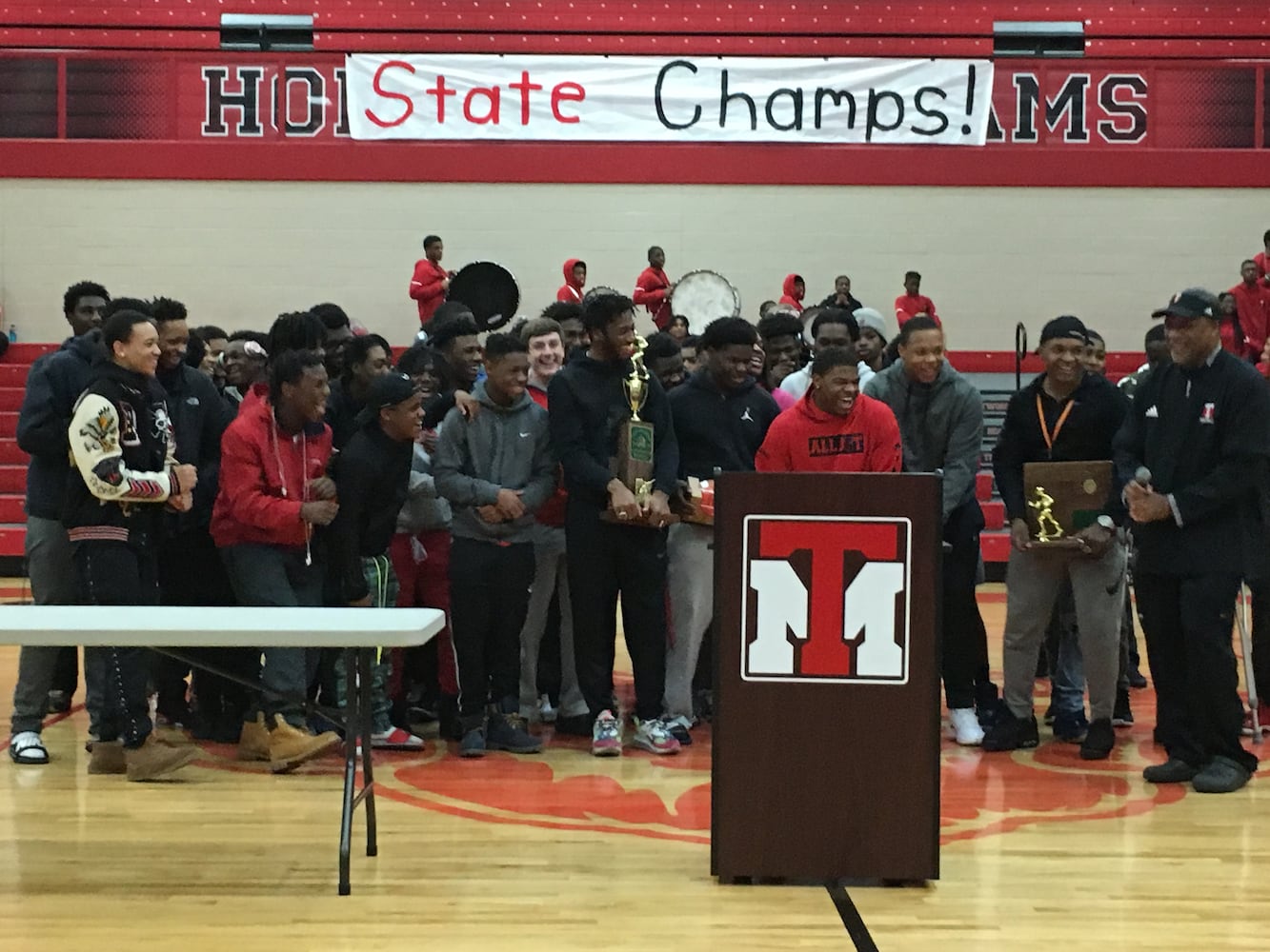 PHOTOS: Trotwood parents and fans welcome home football state champs at victory celebration