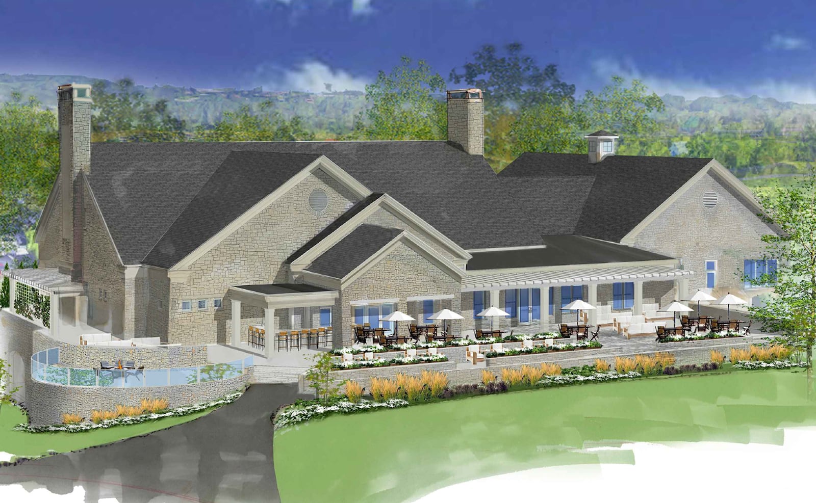 A possible expansion of the patio and kitchen at the Golf Club at Yankee Trace “is designed to create a unique setting for group events, wedding ceremonies and receptions and casual dining,” according to the city of Centerville. CONTRIBUTED