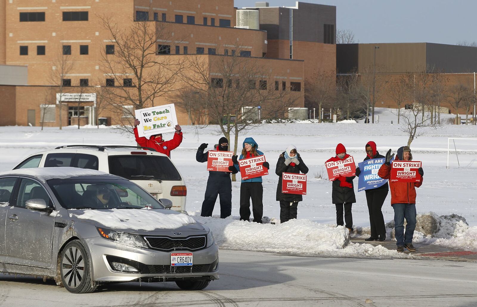 Wright State University’s faculty union went on strike at 8 a.m. on Tuesday. This was the start of the second week of classes for spring semester at Wright State. Despite the strike, all classes are scheduled to continue today. But, some classes may be consolidated, moved online or taught by a substitute, according to the school. President Cheryl Schrader, an engineer, plans to return to the classroom during the strike. TY GREENLEES / STAFF