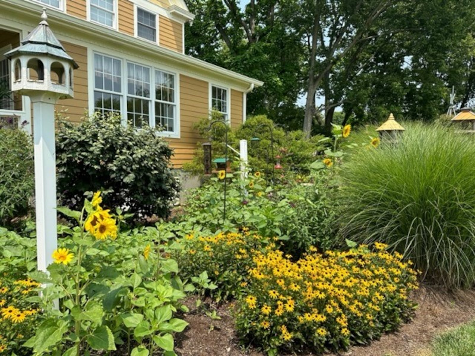 The couple’s current projects include improving the flower and bird gardens.