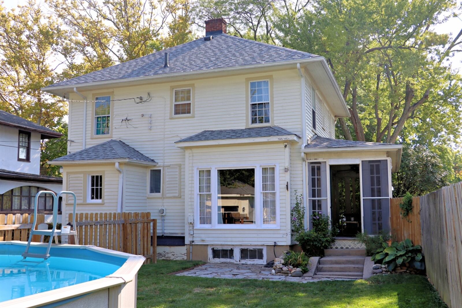 Built in 1923, the frame two-story at 1801 Stratford Place in Springfield has about 1,531square feet of living space. The property is listed for $239,986 by Berkshire Hathaway Home Professional Services and includes a one-car detached garage, a deep back yard with an above-ground swimming pool and a stone patio. CONTRIBUTED