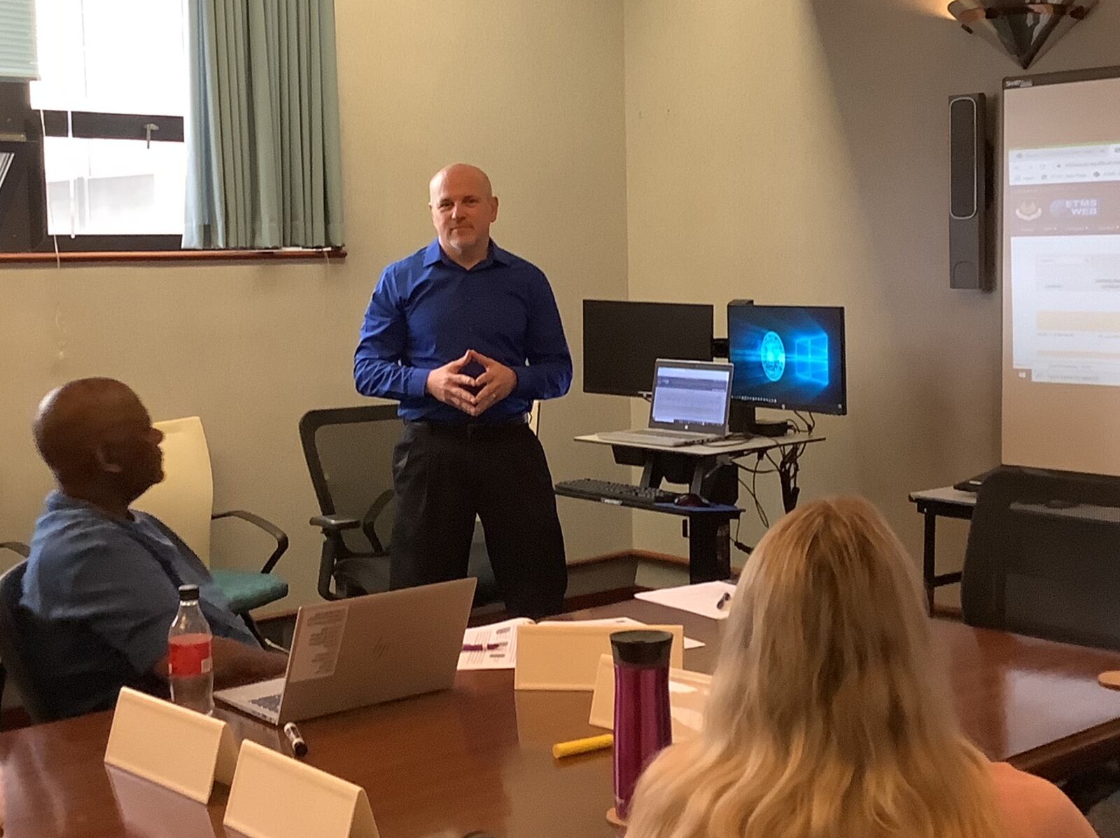 Bill Miles educates unit training managers on the ETMS system. Contributed photo