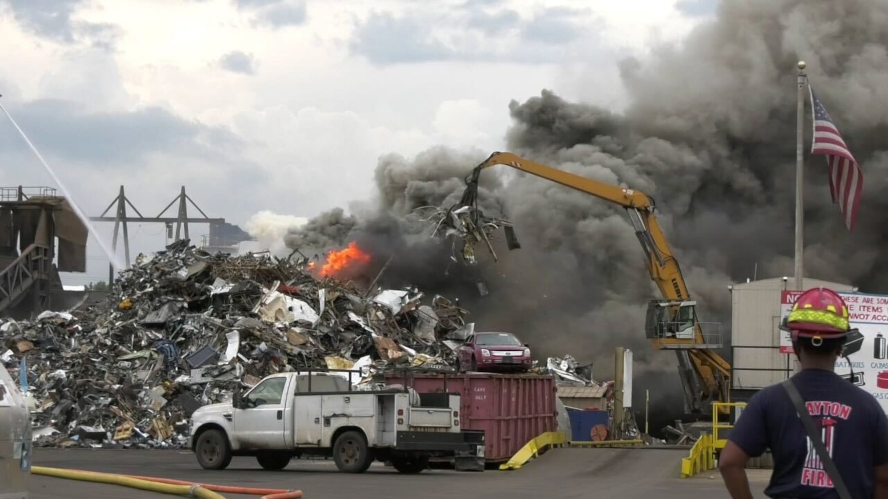 Dayton scrap pile fire