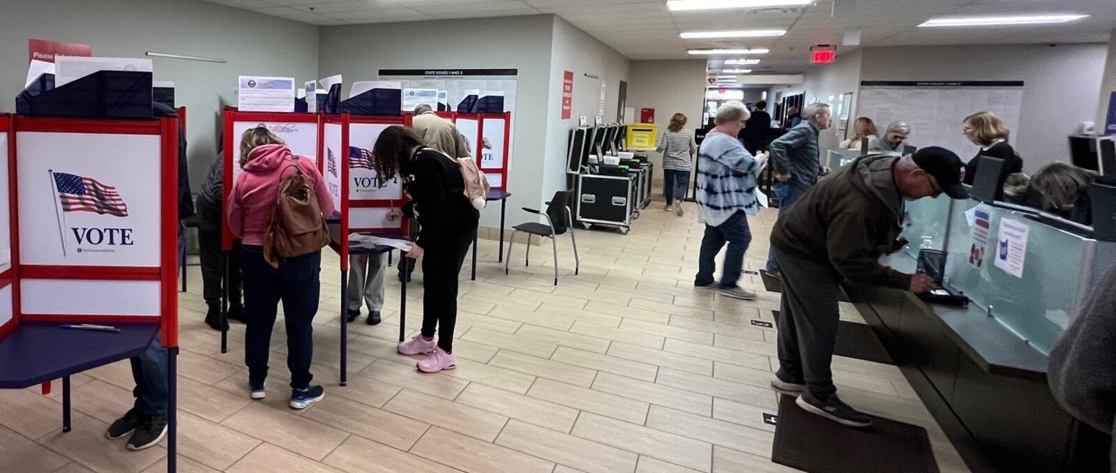 Voters cast in-person early ballots with help from the Warren County Board of Elections staff on Friday, Nov. 3, 2023. ED RICHTER / STAFF