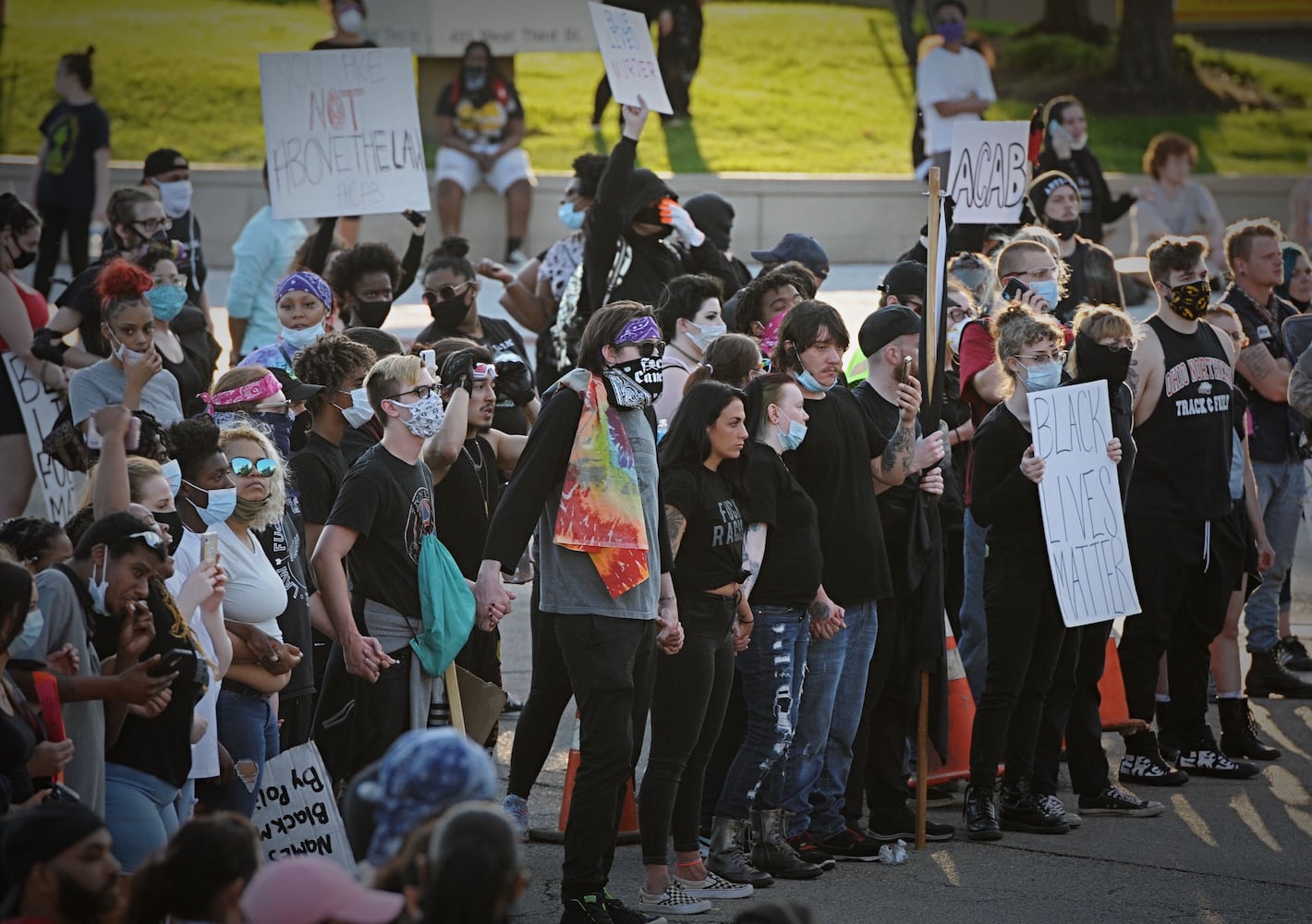 PHOTOS: Protesters, police clash Saturday night in downtown Dayton