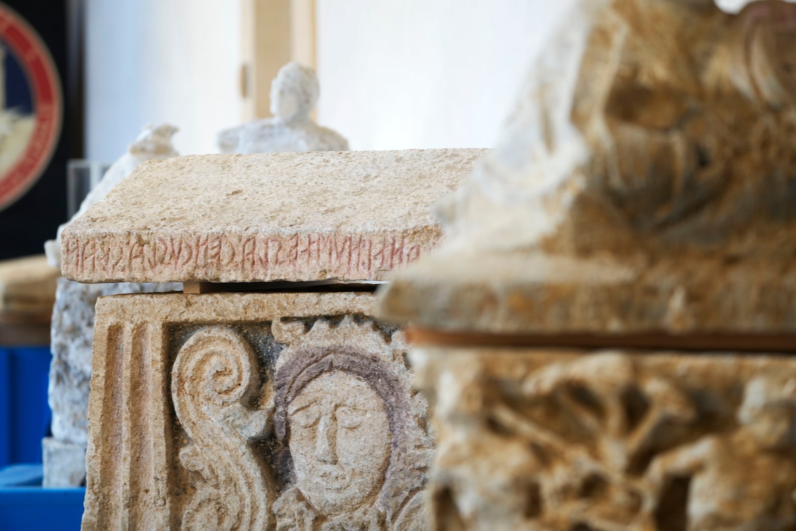 Archaeological finds from the Etruscan era and recovered in a police operation are shown during a press conference in Rome, Tuesday, Nov. 19, 2024. (AP Photo/Gregorio Borgia)