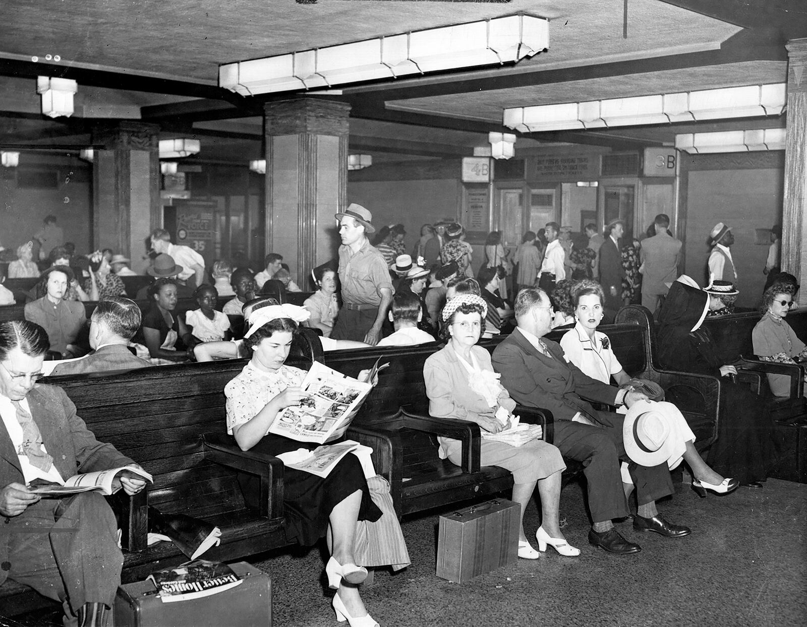 Passengers wait for their train at Dayton's Union Station in the 1940s. DAYTON DAILY NEWS ARCHIVE