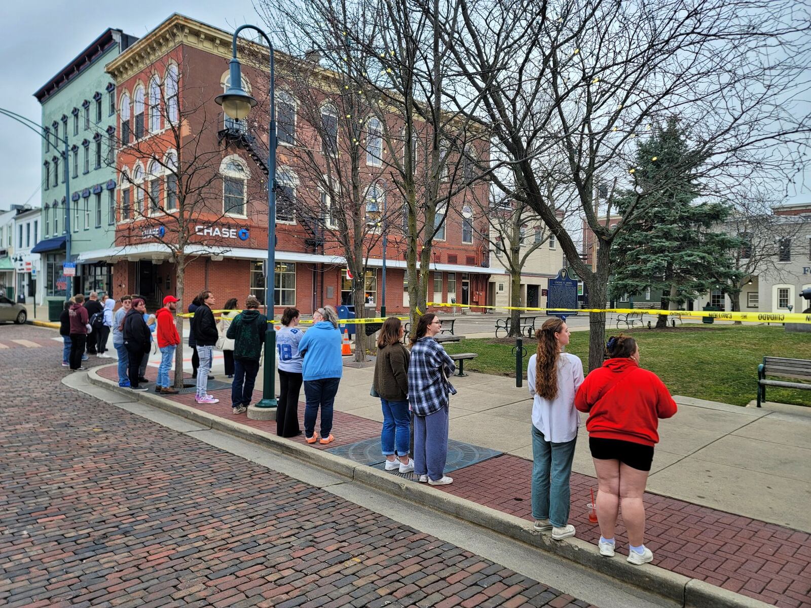 People line up to catch a glimpse of actors during filming of a movie Tuesday, Feb. 27, 2024 in Oxford. NICK GRAHAM/STAFF