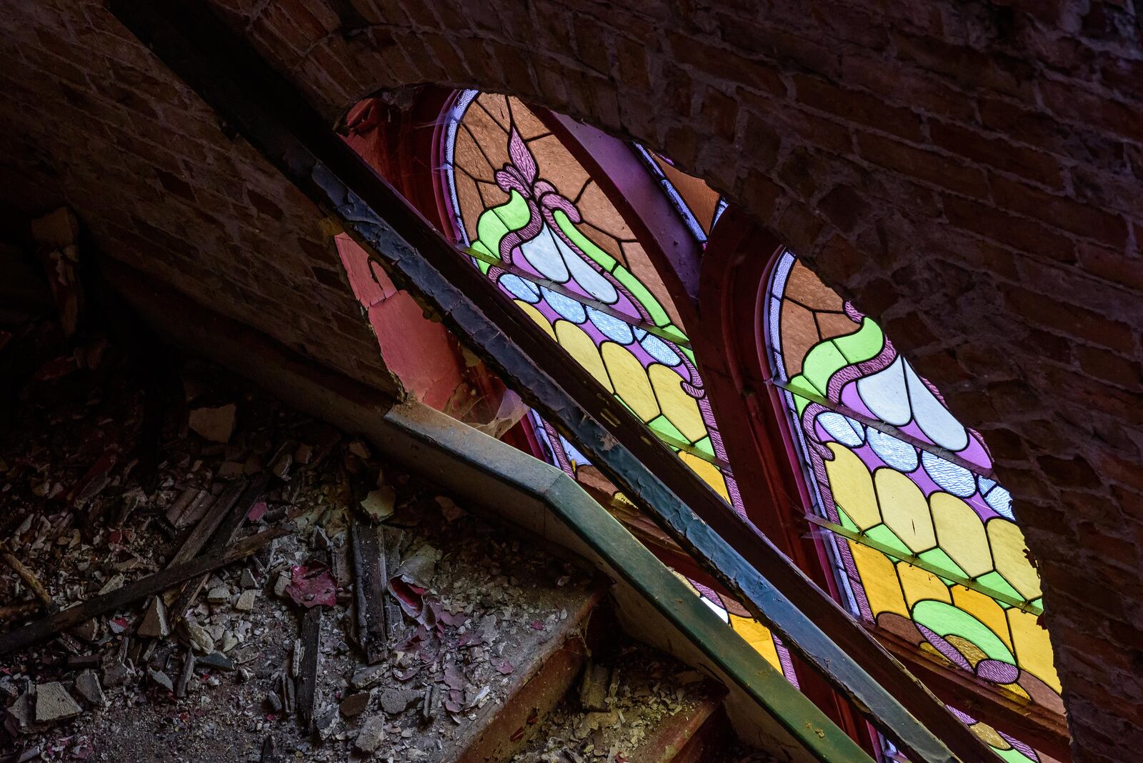 Interior of the former Second German Baptist Church building, located at 1420 E. 4th St. in the St. Anne’s Hill Historic District. TOM GILLIAM