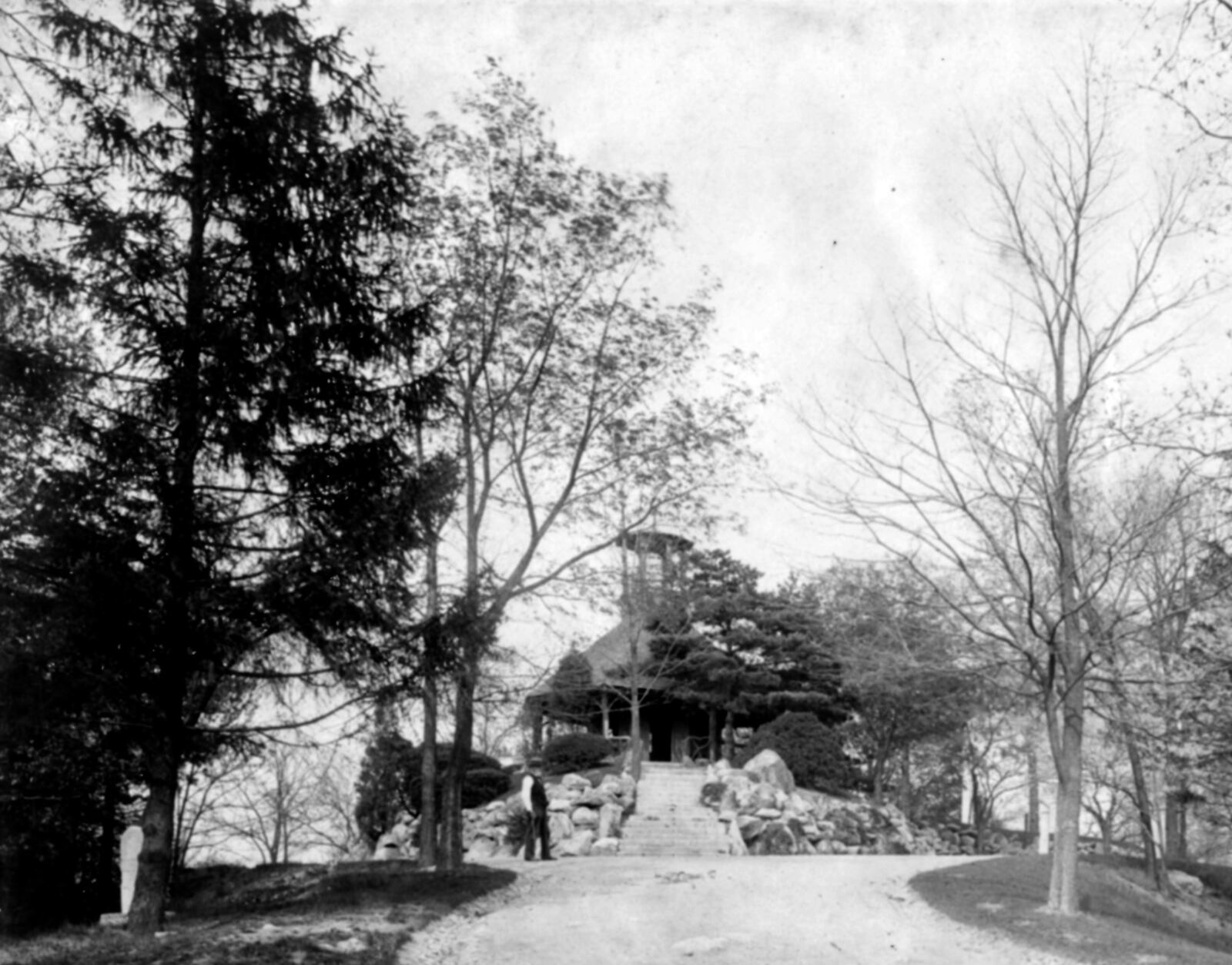 Lookout Tower at Woodland Cemetery photographed in 1898. WRIGHT STATE UNIVERSITY SPECIAL COLLECTIONS AND ARCHIVE