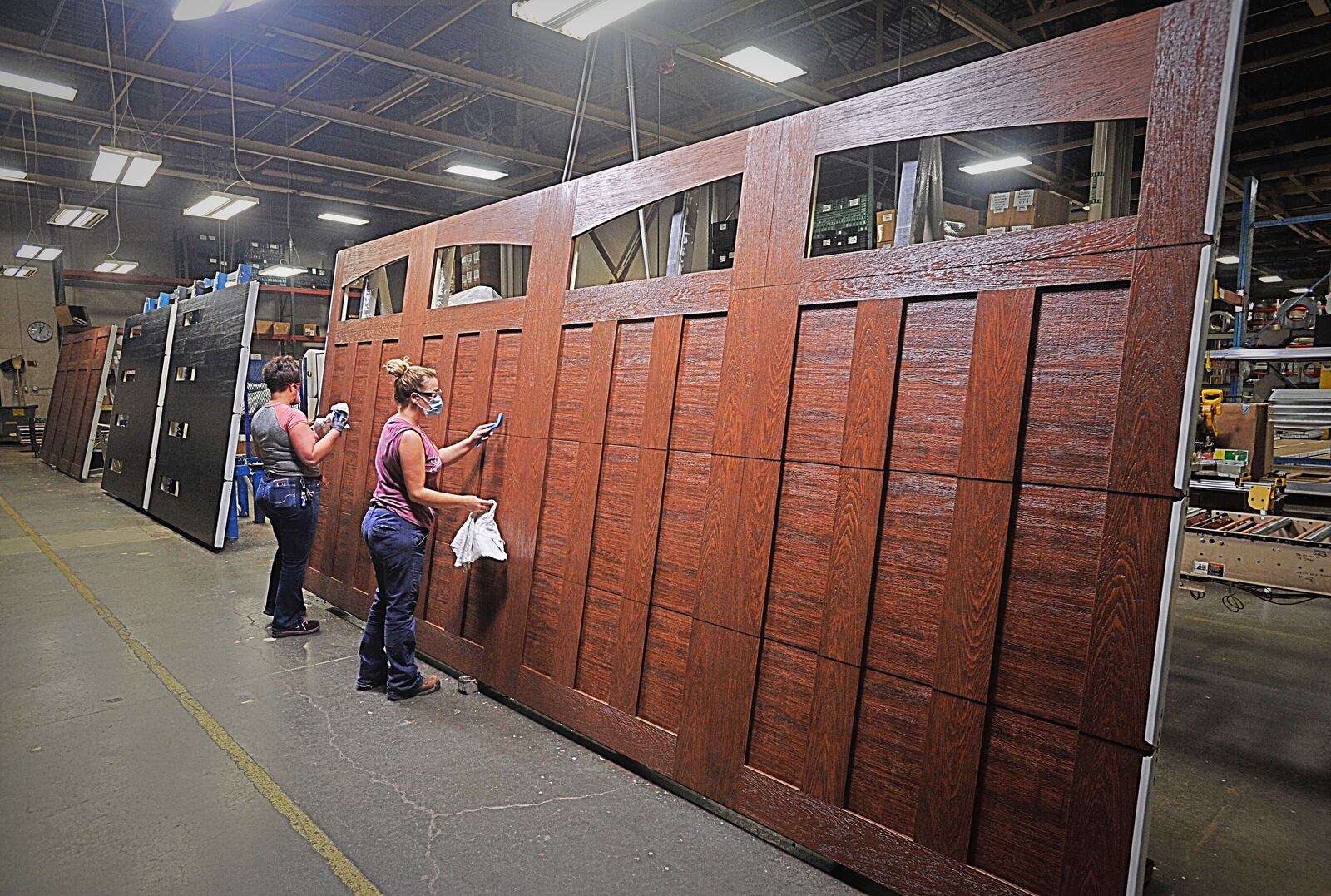 Inside the Clopay plant in Troy. The company is one of leaders in the making of garage doors.