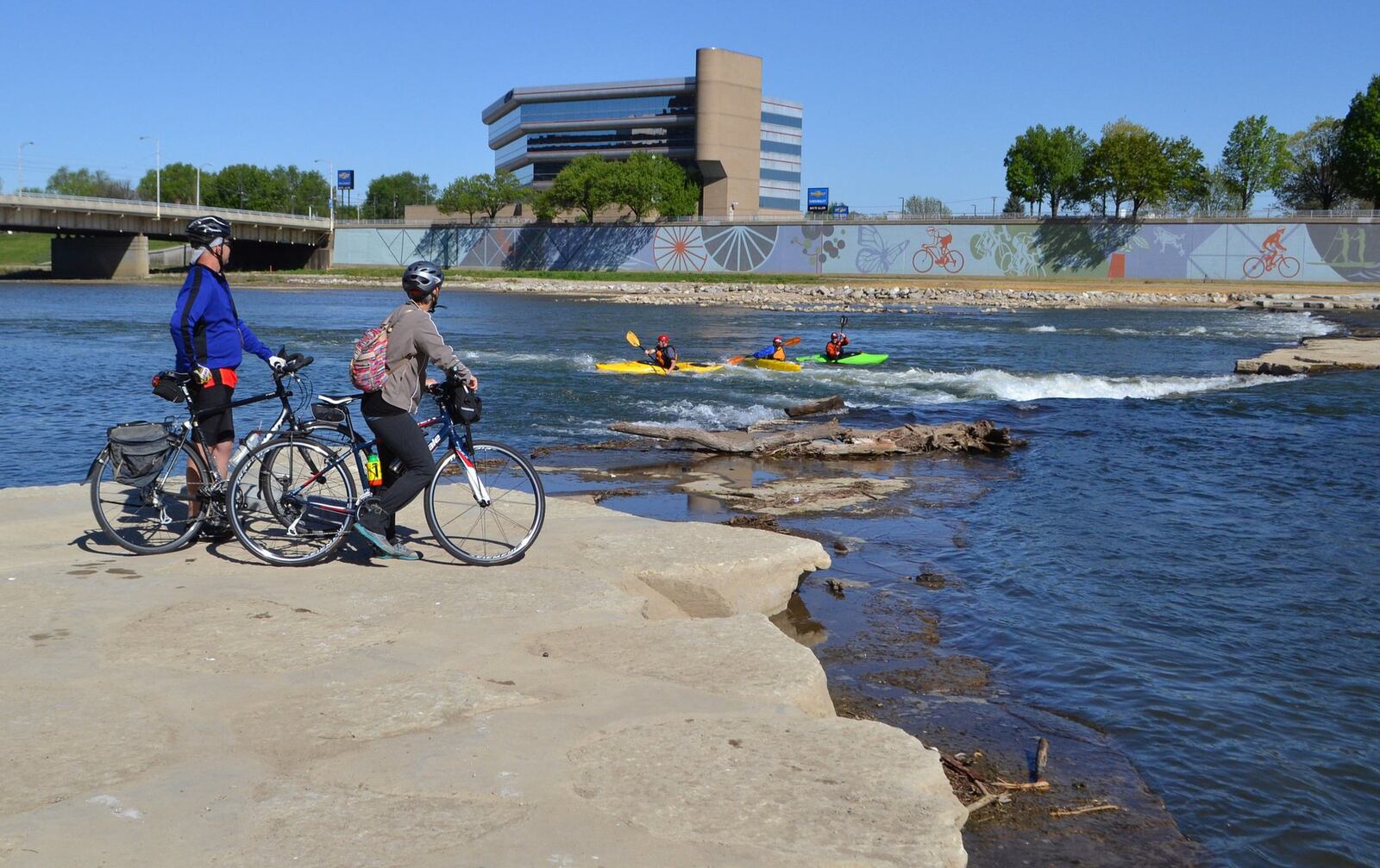 RiverScape River Run offers a smooth-water channel for novice paddlers and a whitewater play feature for more experienced paddlers. CONTRIBUTED