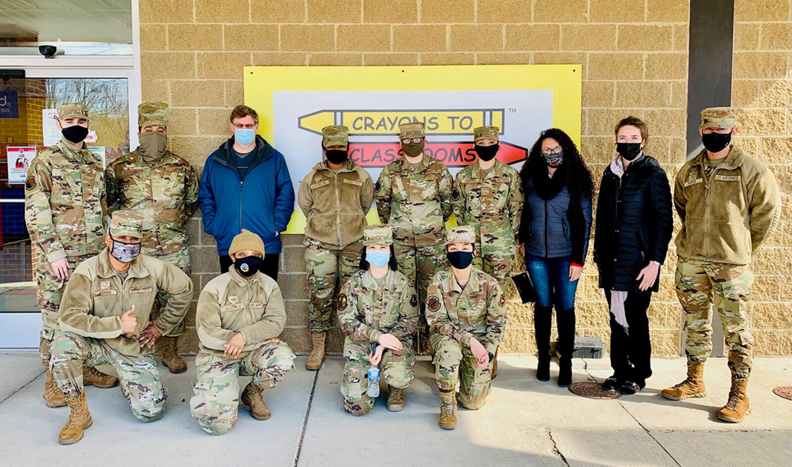 Volunteers from the National Air and Space Intelligence Center helped organize school supplies on Feb. 26 at Crayons for Classrooms. The group put together 127 LED flashlight kits and 60 paper chains. CONTRIBUTED PHOTO