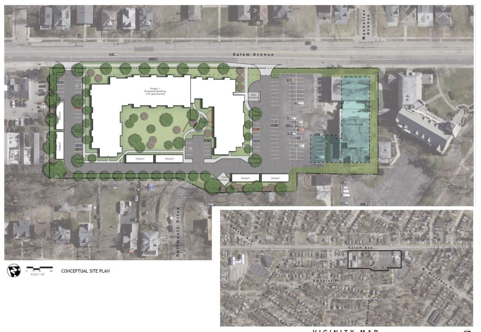 A conceptual site plan for new proposed housing along Salem Avenue in northwest Dayton. CONTRIBUTED