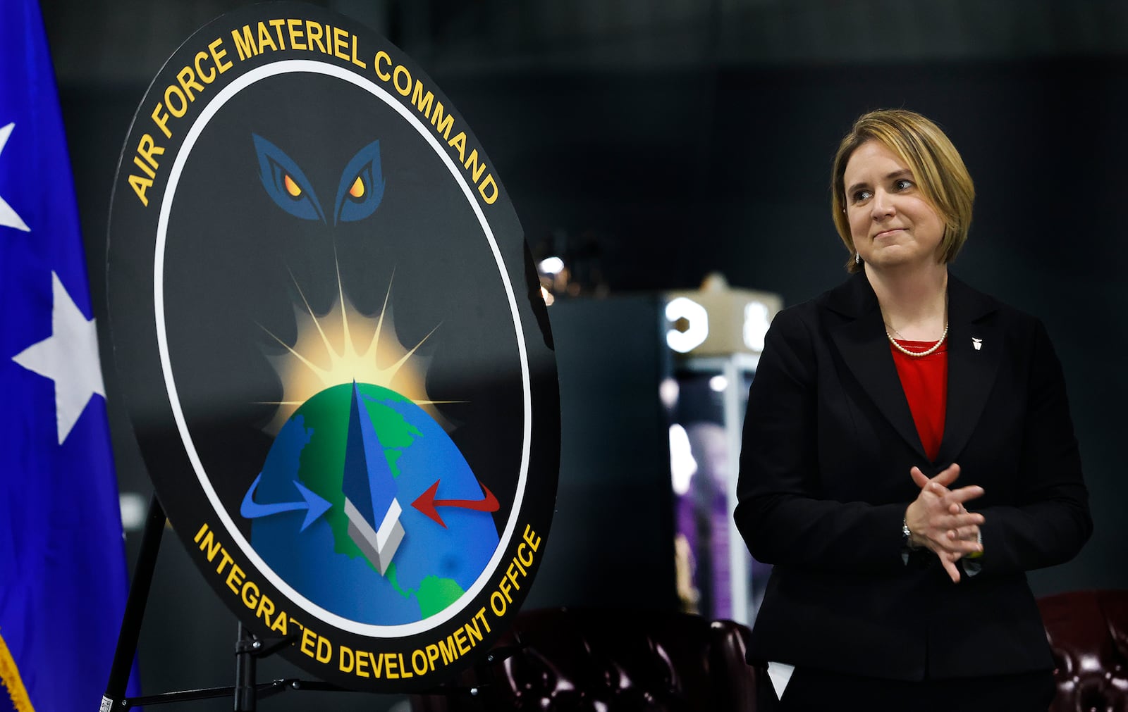 Amanda Gentry was named head of the Air Force Integrated Development Office, Tuesday, Dec. 17, 2024 at the National Museum of the U. S. Air Force. MARSHALL GORBY\STAFF