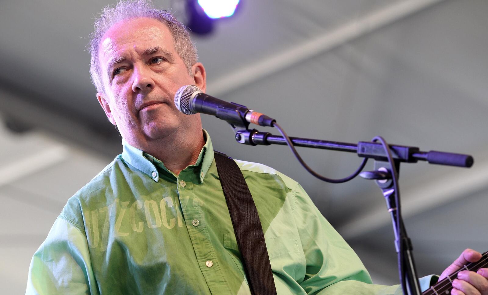 Musician Pete Shelley of Buzzcocks perform onstage during day 2 of the 2012 Coachella Valley Music & Arts Festival at the Empire Polo Field on April 14, 2012 in Indio, California.