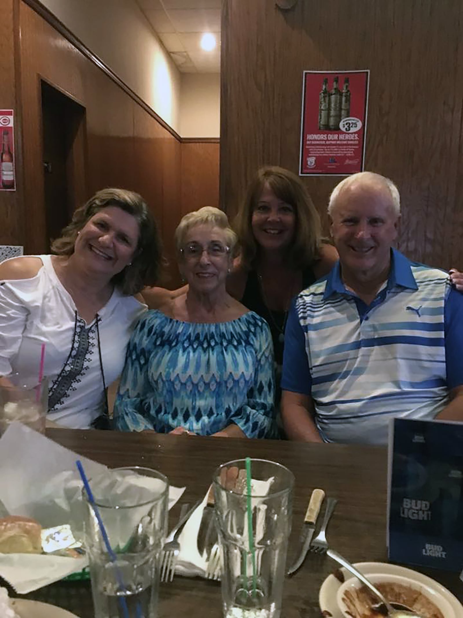 From left, Vickey Garstka Waker (Stebbins Class of '78), Jean Plunkett, Peggy Puckett Waker (Stebbins Class of '78) and Milt Plunkett get together regularly. CONTRIBUTED