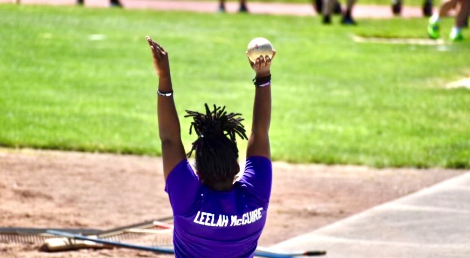 Leelah McGuire, a senior at Middletown High School, placed 12th in the shot put at this year's state track meet. SUBMITTED PHOTO