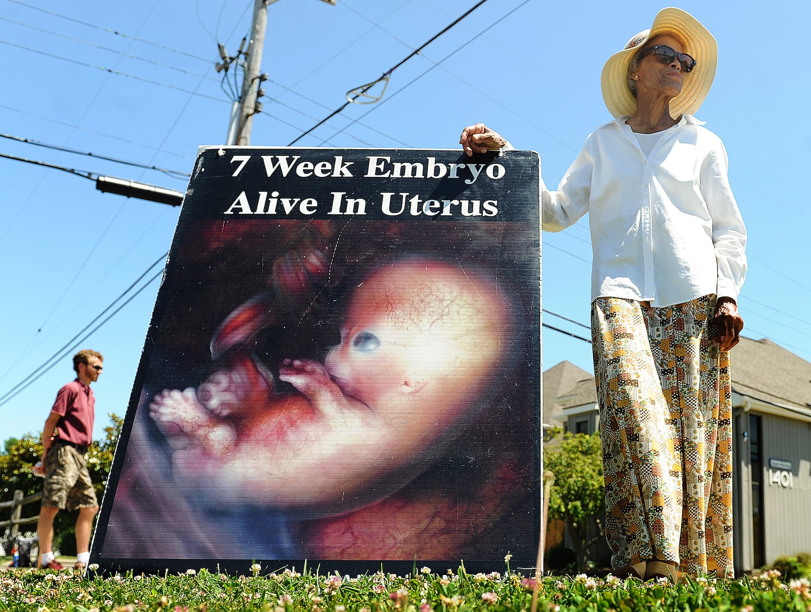 Vivian Skovgard, stands outside the Women's Med Center in Kettering Tuesday June 21, 2022. MARSHALL GORBY\STAFF