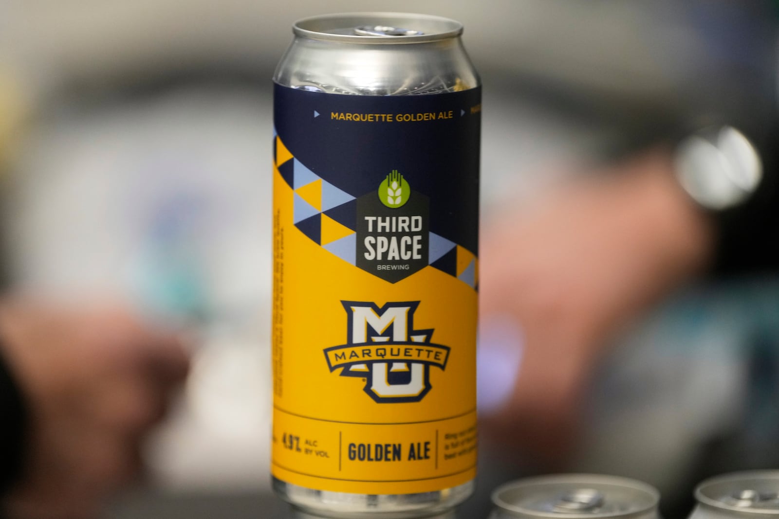 Third Space Marquette beer is seen before an NCAA college basketball game Tuesday, Feb. 11, 2025, in Milwaukee. (AP Photo/Morry Gash)