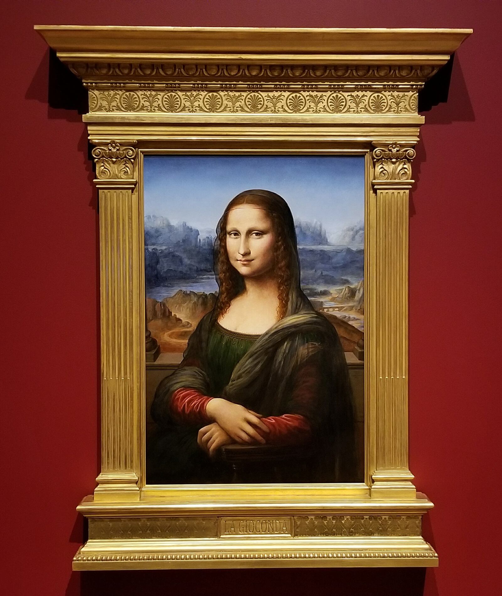 Jenness Cortez (American, born 1944), MONA LISA, after LEONARDO, 2014, Oil on panel. On loan from The Dicke Collection.