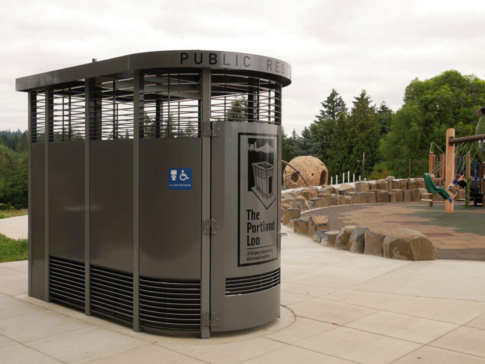 Dayton is considering buying a pair of Portland Loo public toilets to install in downtown. CONTRIBUTED