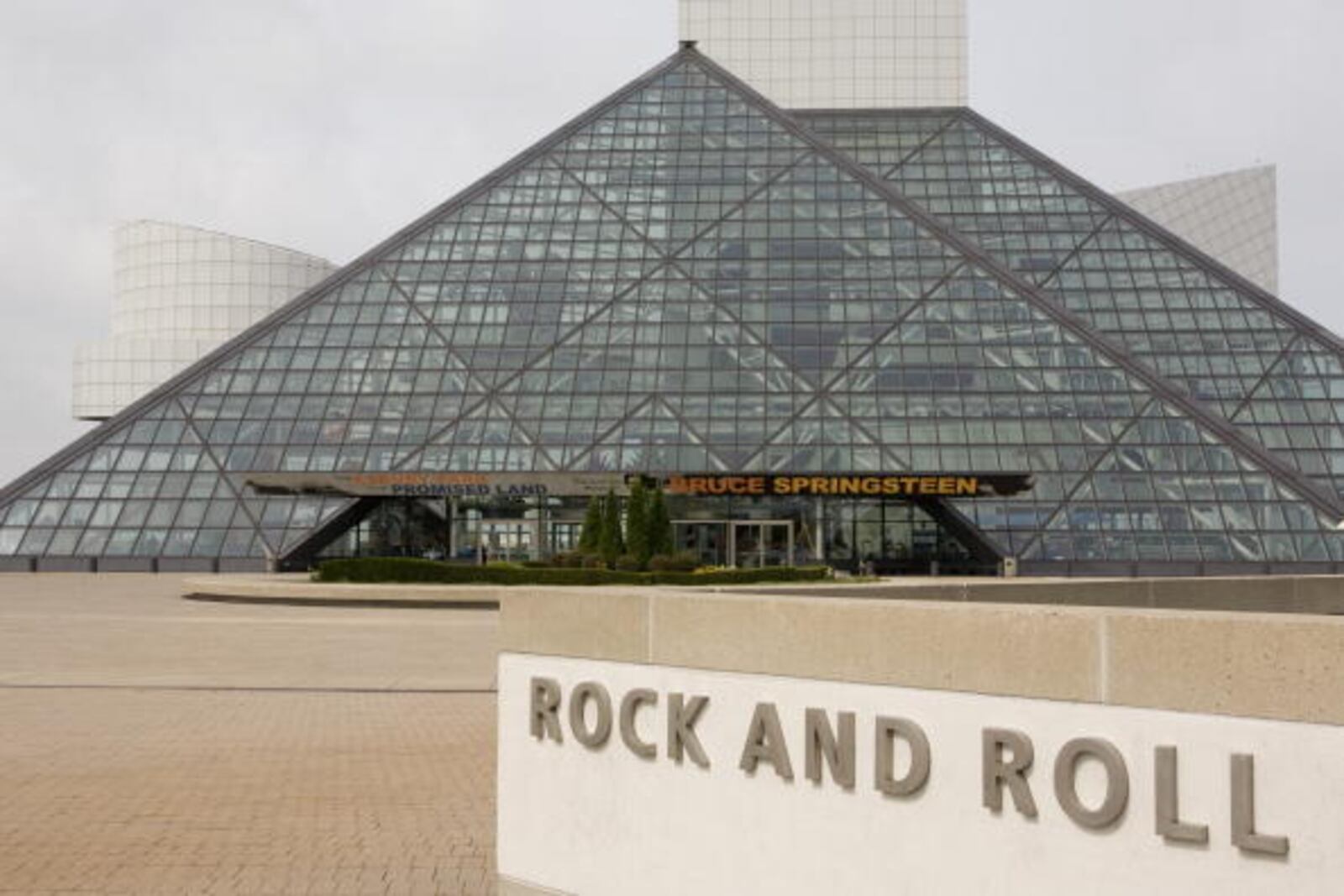 CLEVELAND, OH - SEPTEMBER 25: The Rock and Roll Hall of Fame Museum building, designed by architect by I. M. Pei, is seen in this 2009 Cleveland, Ohio, early morning city landscape photo. (Photo by George Rose/Getty Images)