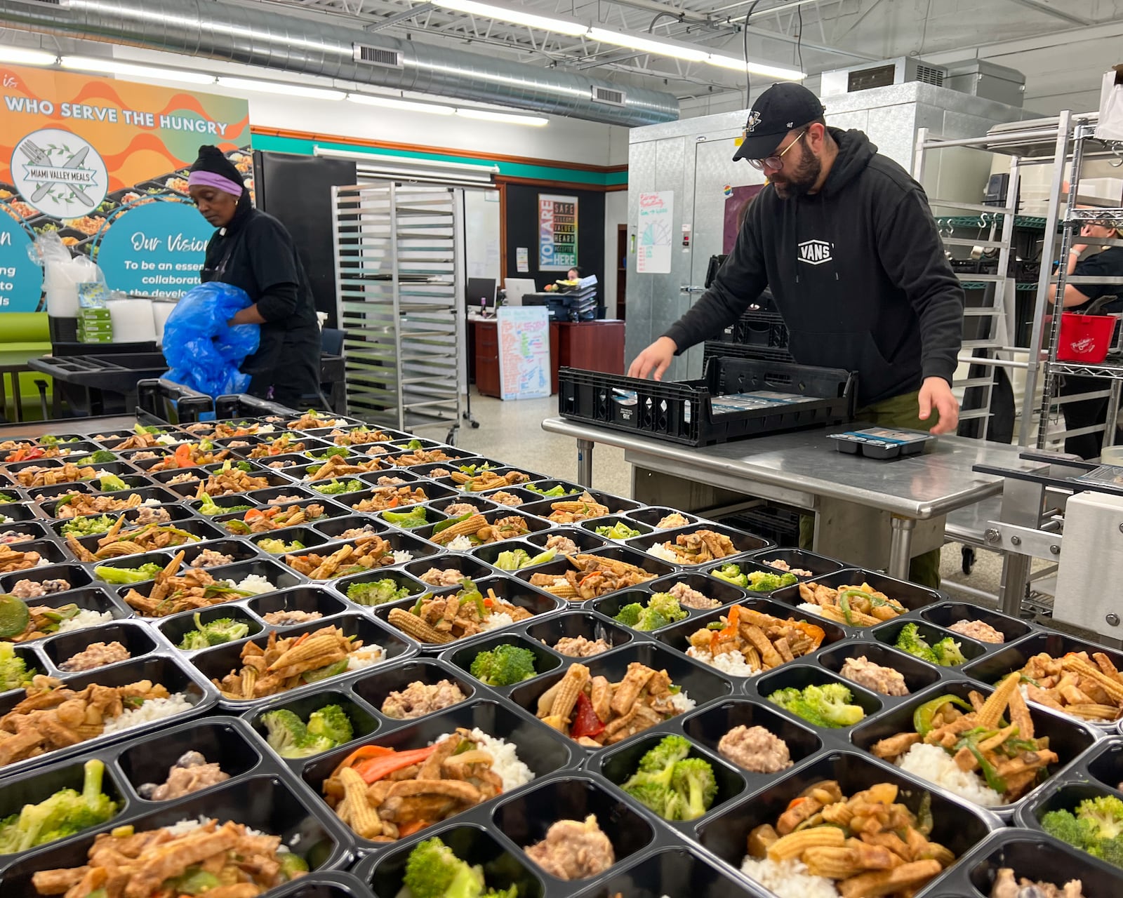 Meals being prepped at Miami Valley Meals