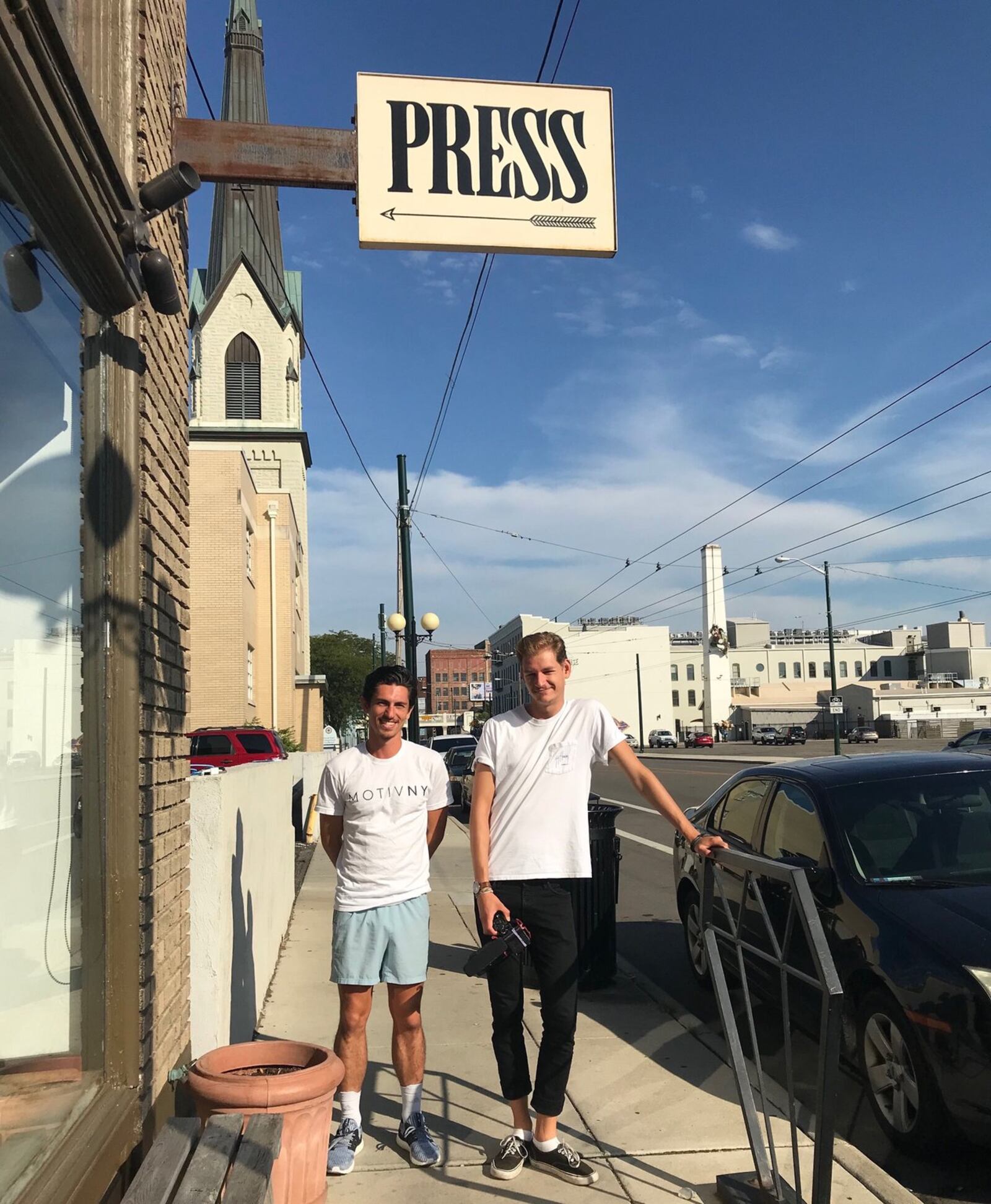 22-year-old Sam Bencheghib stopped in Dayton on his run across the US to fight ocean plastic. STAFF PHOTO / SARAH FRANKS