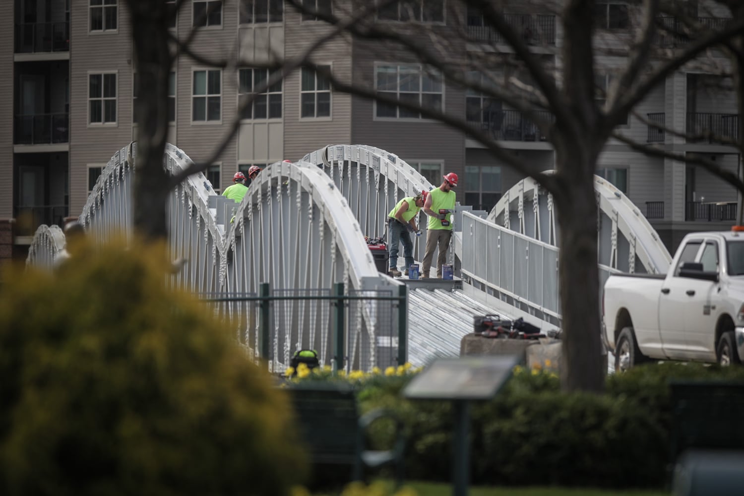 PHOTOS: Deeds Point pedestrian bridge nears completion