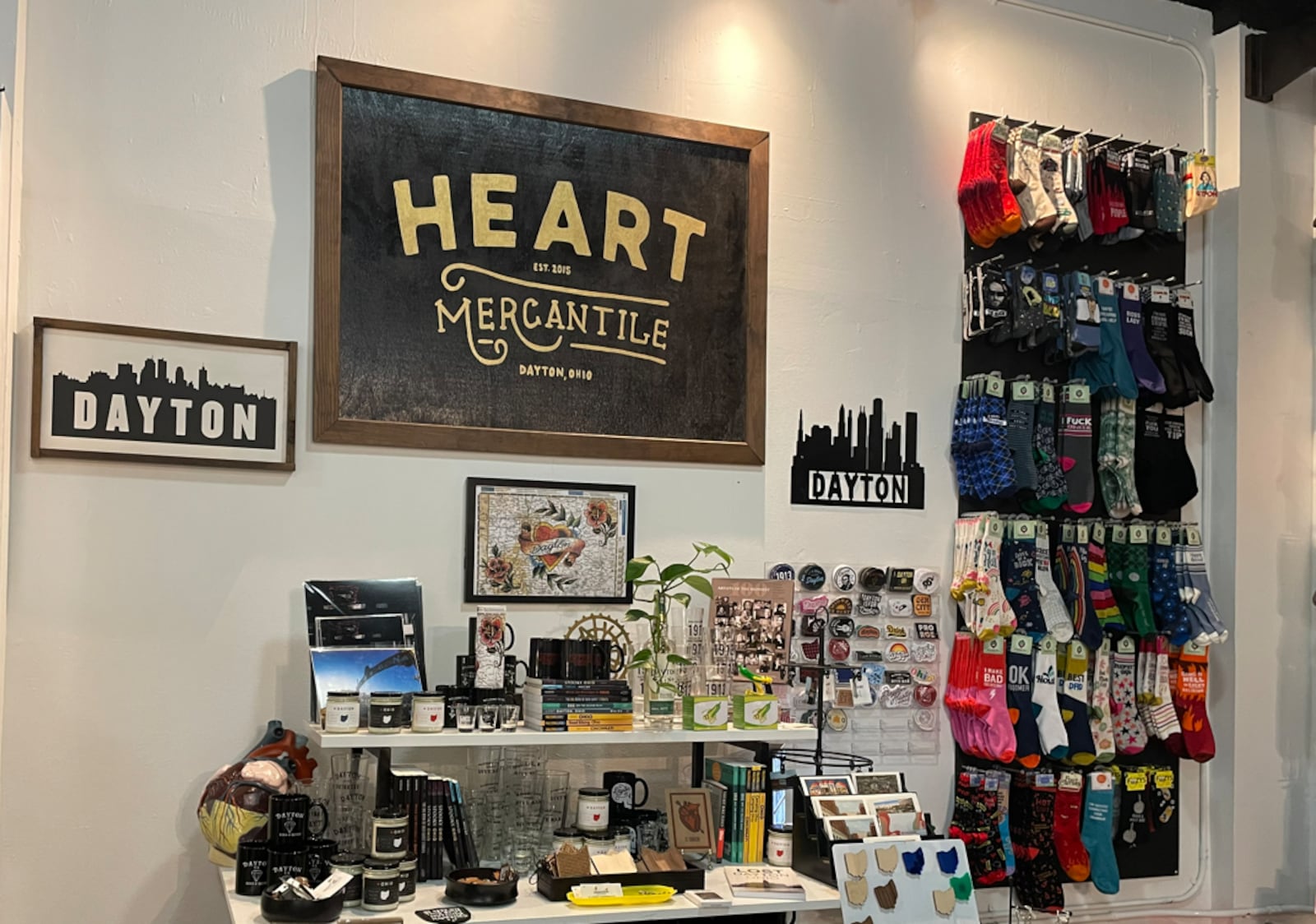 Heart Mercantile, a Dayton-centric, community-driven, boutique and gift shop in the Oregon District, has a variety of items from Dayton apparel and drinkware to stickers, cards and books.