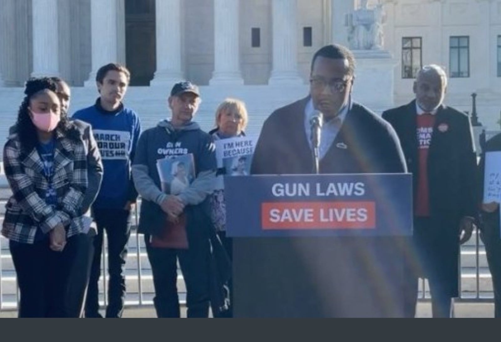 Dion Green speaks outside the U.S. Supreme Court. CONTRIBUTED