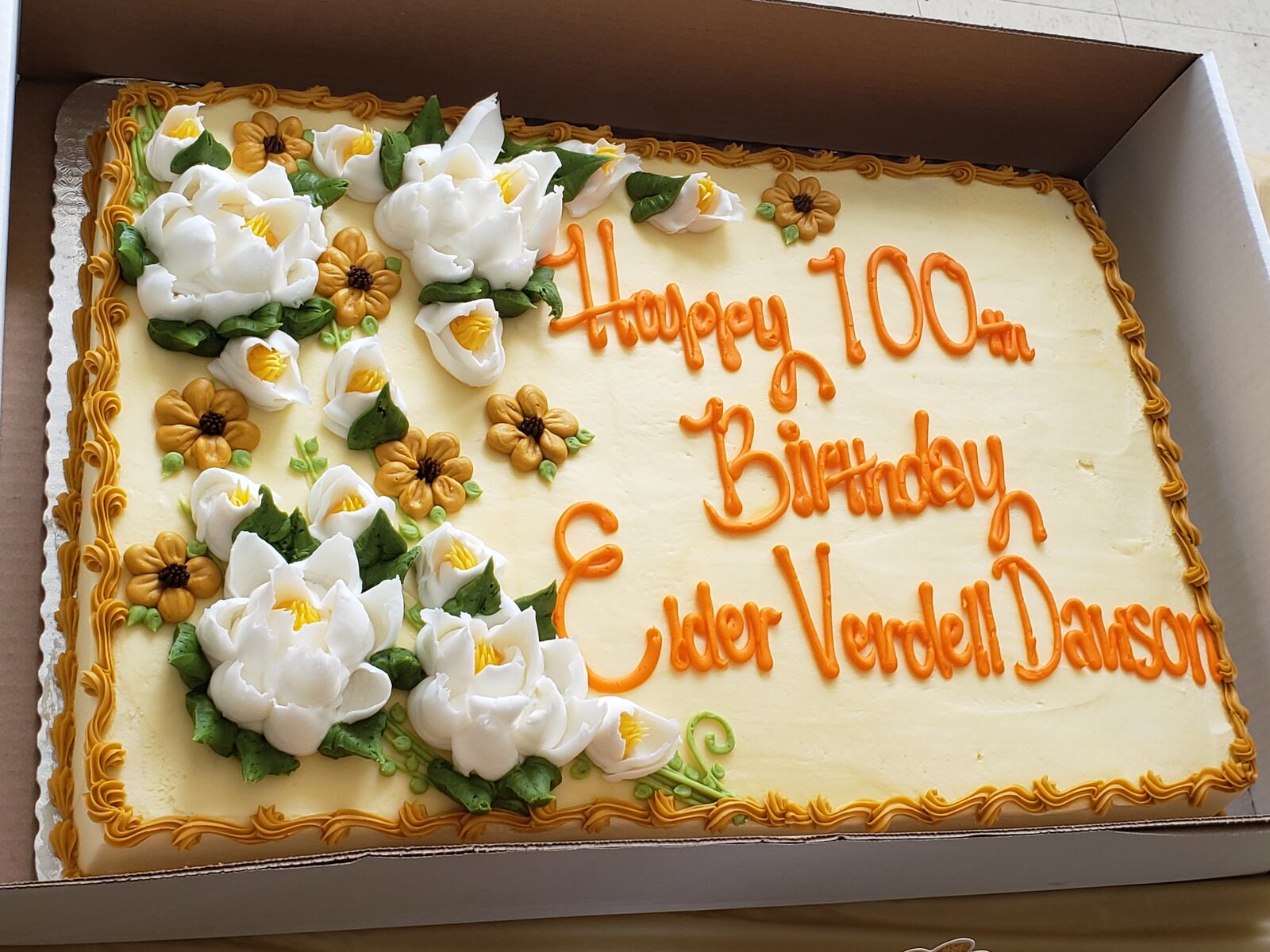 Verdell Dawson celebrated her 100th birthday with this cake. JESSICA GRAUE/CONTRIBUTED