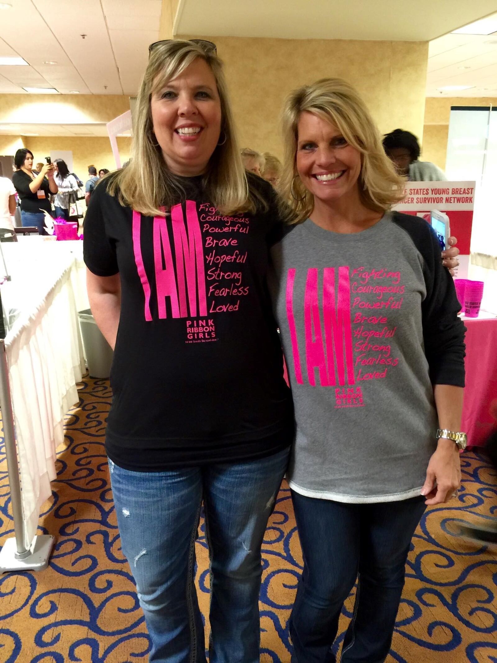 Heather Salazar with Pink Ribbon Girls founder, Tracie Martin. CONTRIBUTED