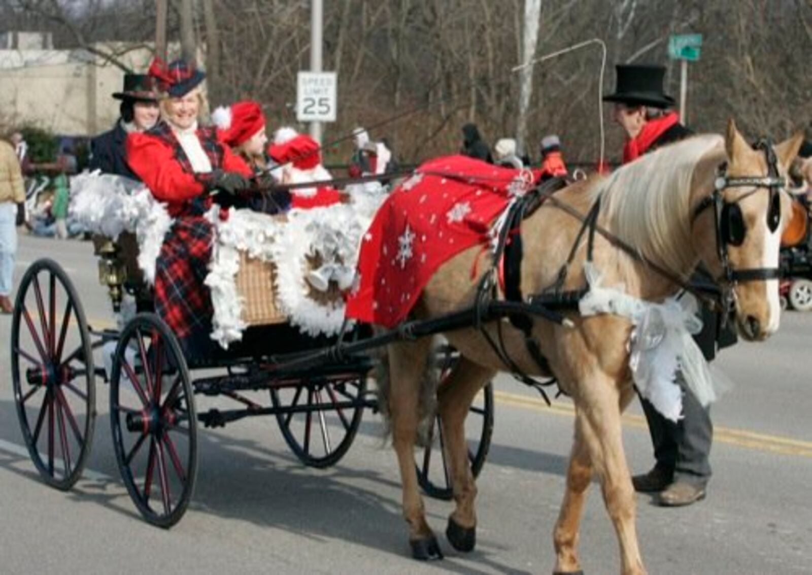 The annual horse-drawn carriage Christmas parade takes place in Lebanon Ohio. The first parade took place at 1p.m. and the second takes place at 7p.m. Saturday night.