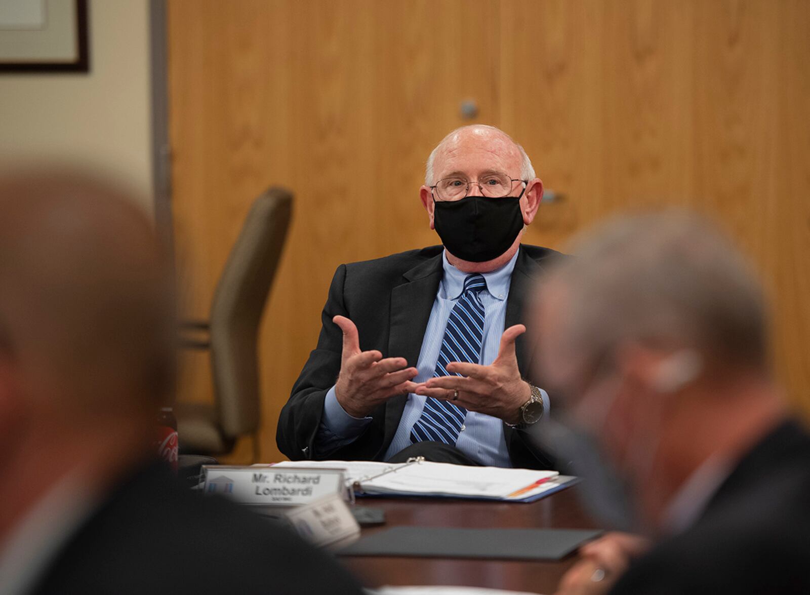 Richard Lombardi, Air Force deputy chief management officer, addresses the Air Force Category Management Council at Wright-Patterson Air Force Base on Aug. 10. U.S. AIR FORCE PHOTO/R.J. ORIEZ