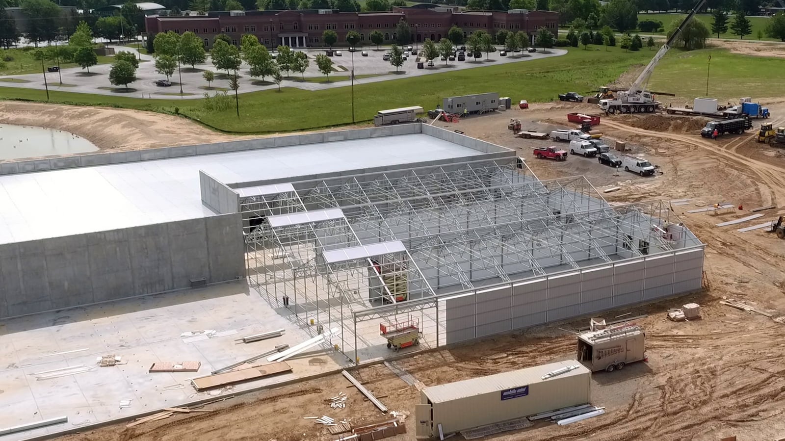 Cresco Labs Ohio is in the final stages of construction in Yellow Springs.  Cresco is building a 50,000-square-foot facility for the cultivation and processing of medical marijuana after receiving a grow license from the State of Ohio in 2017.  If the facility passes state inspection, it could be producing marijuana as early as October of  2018.   TY GREENLEES / STAFF